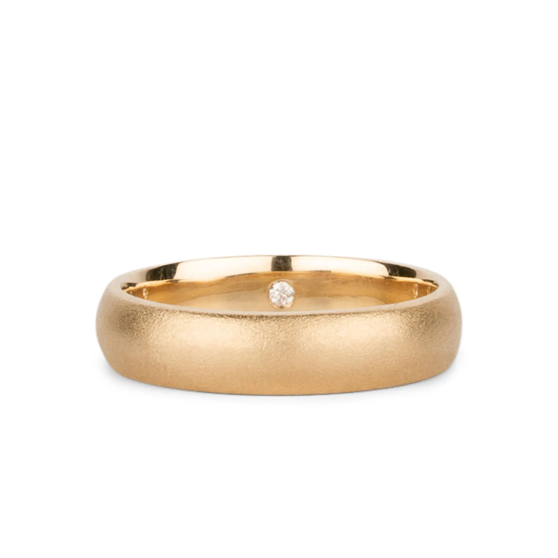 Yosemite Half Round Wide Band with inner Diamond
